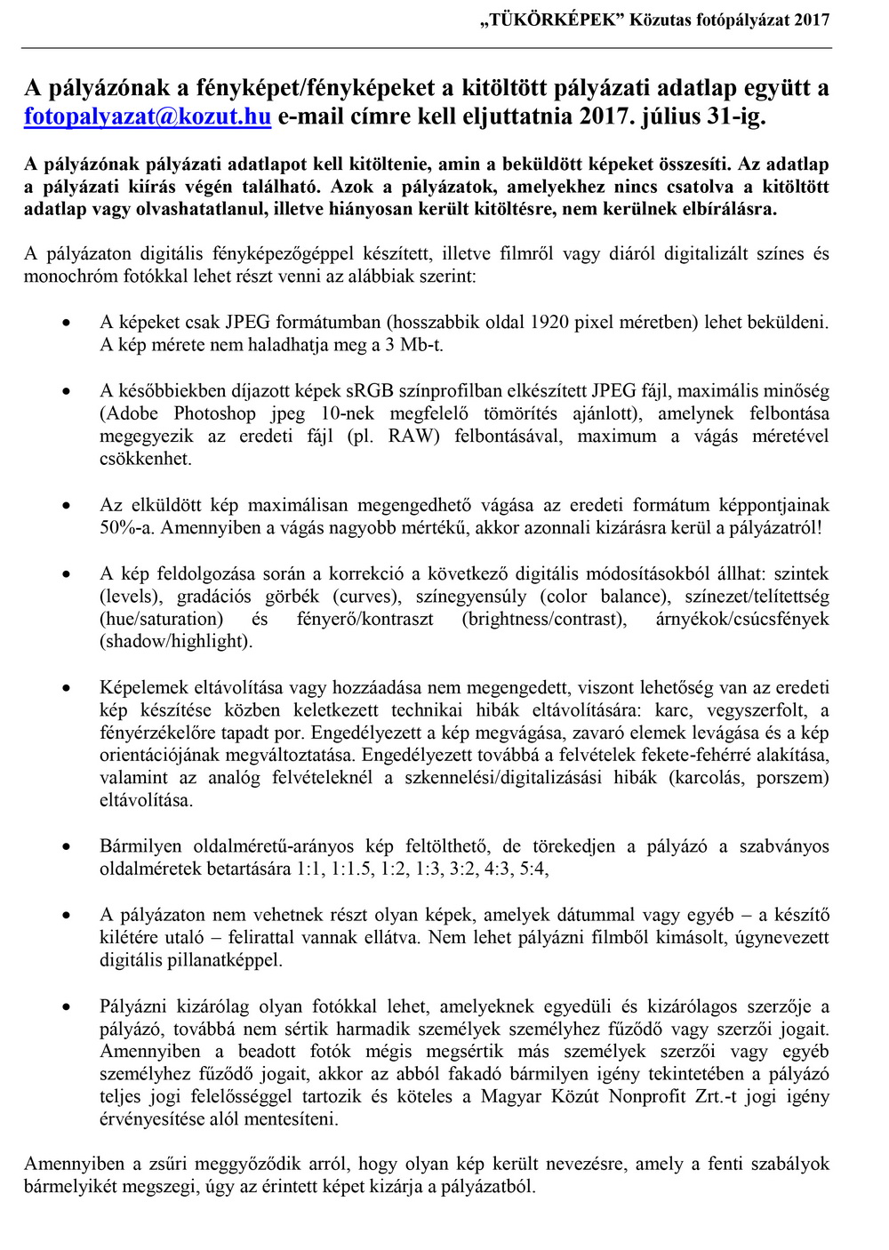MK fotópályázat 2017 felhívás 2