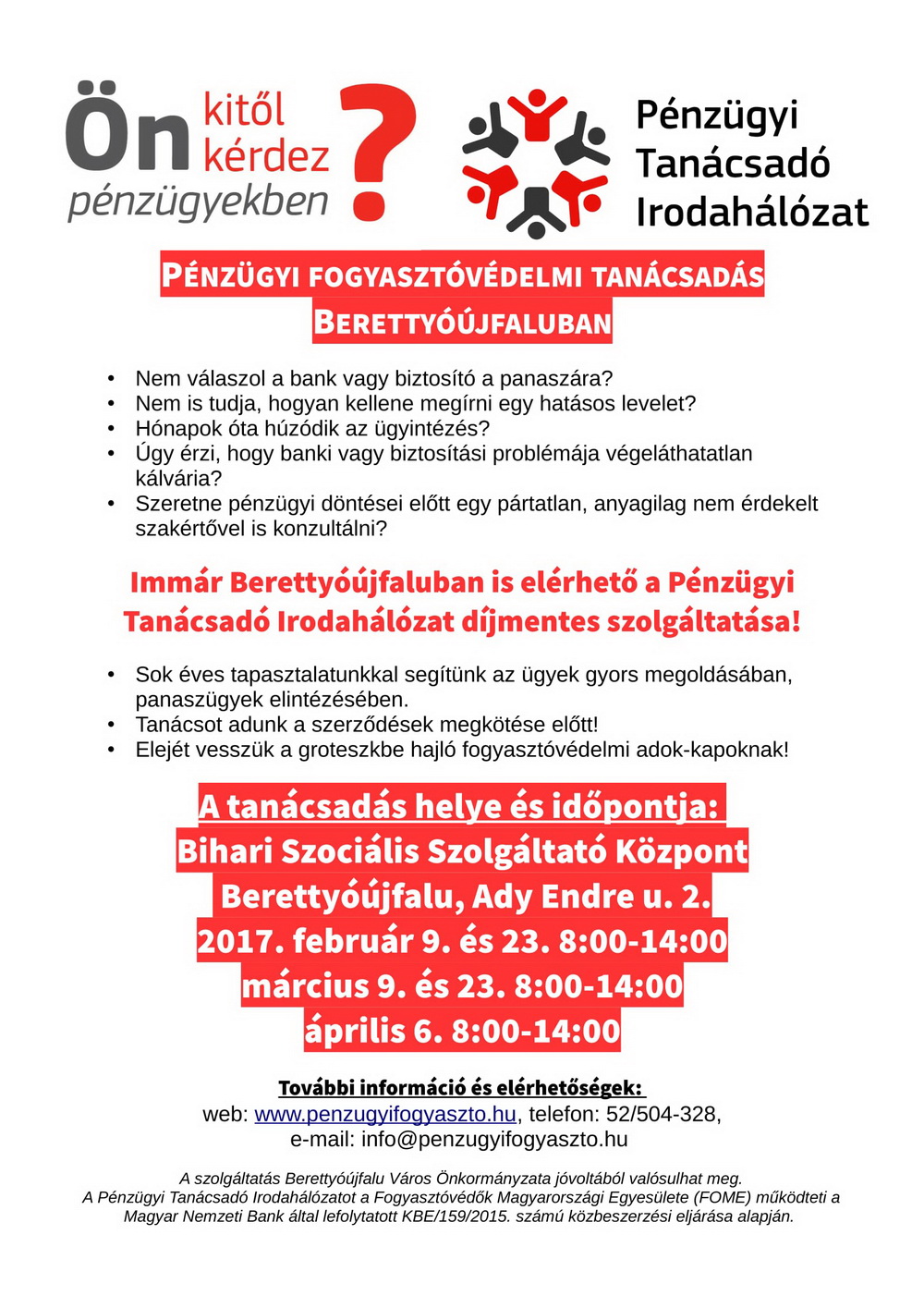 PTI kihelyezett tanacsadas tabla Berettyoujfalu 1