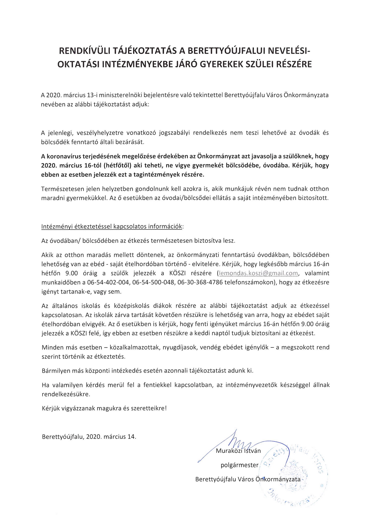 rendkivulitajekoztatas