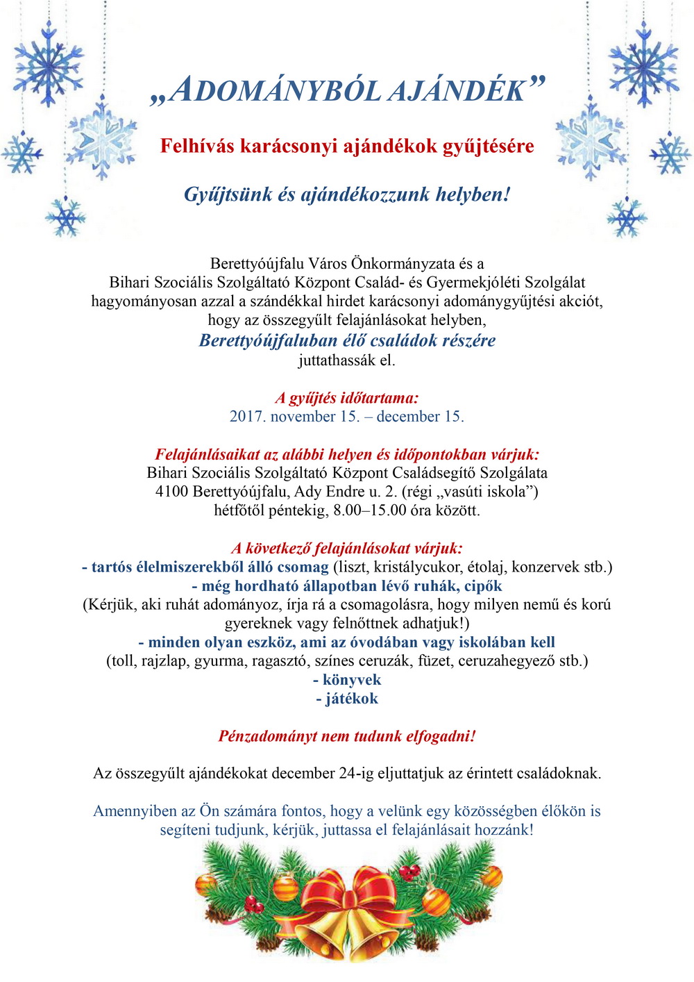 adományból ajándék 2017